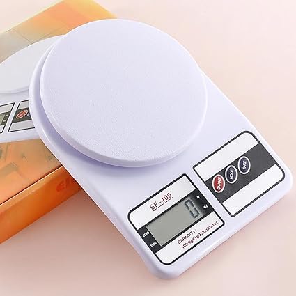 Digital Kitchen Weighing Scale 10kg | Electronic Food Weight Machine for Home & Kitchen | High Precision SF-400 Scale for Diet, Baking & Cooking | Multipurpose Weight Balance, White