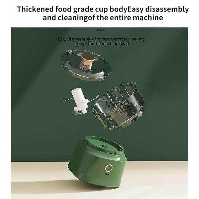 Rechargeable Mini Electric Chopper - Stainless Steel Blades, One-Touch Operation, Food Grade Cup, Easy to Clean Chopper for Mincing Garlic, Vegetable and Meat,Nuts(A1)