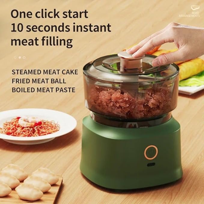 Rechargeable Mini Electric Chopper - Stainless Steel Blades, One-Touch Operation, Food Grade Cup, Easy to Clean Chopper for Mincing Garlic, Vegetable and Meat,Nuts(A1)