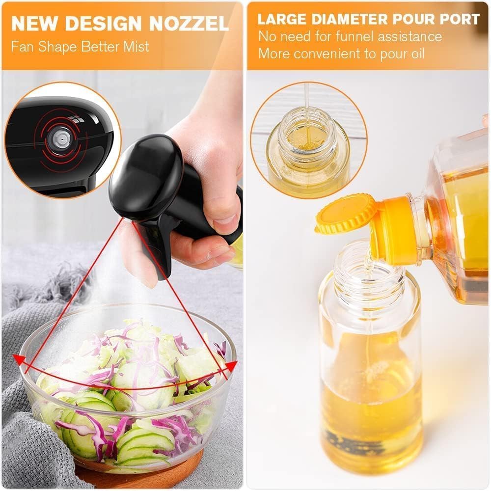 Vasukie 220ML Oil Sprayer for Cooking, Refillable Olive Oil Spray Bottle, Fine Mist Spray Oil Dispenser for Air Fryer, BBQ, Salad, Roasting & Kitchen Use (Spray Bottle)