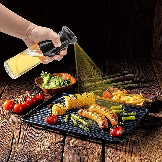 Vasukie 220ML Oil Sprayer for Cooking, Refillable Olive Oil Spray Bottle, Fine Mist Spray Oil Dispenser for Air Fryer, BBQ, Salad, Roasting & Kitchen Use (Spray Bottle)
