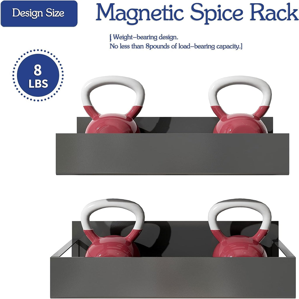 Allkartz Fridge Side Storage Rack Magnetic Spice Rack for Refrigerator Magnetic Shelves Magnetic Fridge Organizer Magnetic Shelf Spice Rack Organizer Spice Rack for Fridge Magnet Organiser