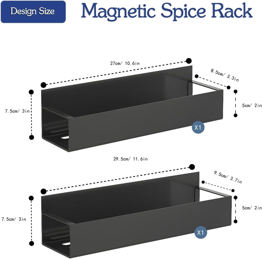 Allkartz Fridge Side Storage Rack Magnetic Spice Rack for Refrigerator Magnetic Shelves Magnetic Fridge Organizer Magnetic Shelf Spice Rack Organizer Spice Rack for Fridge Magnet Organiser