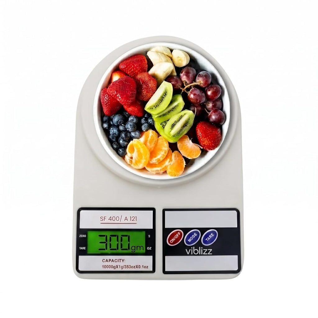 Digital Kitchen Weighing Scale 10kg | Electronic Food Weight Machine for Home & Kitchen | High Precision SF-400 Scale for Diet, Baking & Cooking | Multipurpose Weight Balance, White