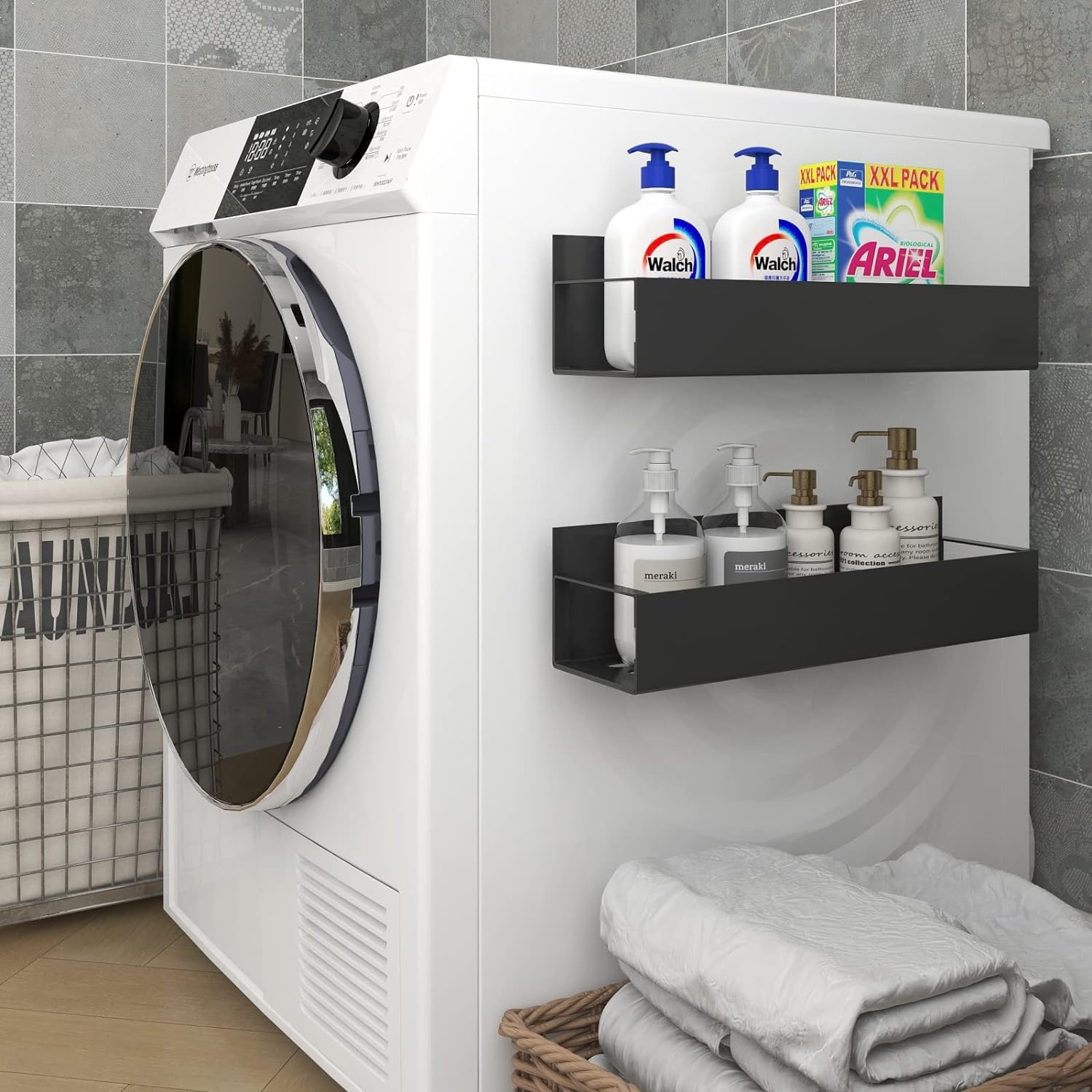Allkartz Fridge Side Storage Rack Magnetic Spice Rack for Refrigerator Magnetic Shelves Magnetic Fridge Organizer Magnetic Shelf Spice Rack Organizer Spice Rack for Fridge Magnet Organiser